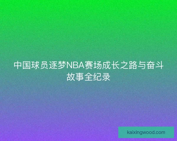 中国球员逐梦NBA赛场成长之路与奋斗故事全纪录